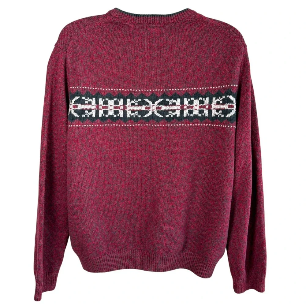 Eddie Bauer Mens Fair Isle Cotton Blend Sweater Size XL‎ Outdoors Cabincore - Picture 3 of 6